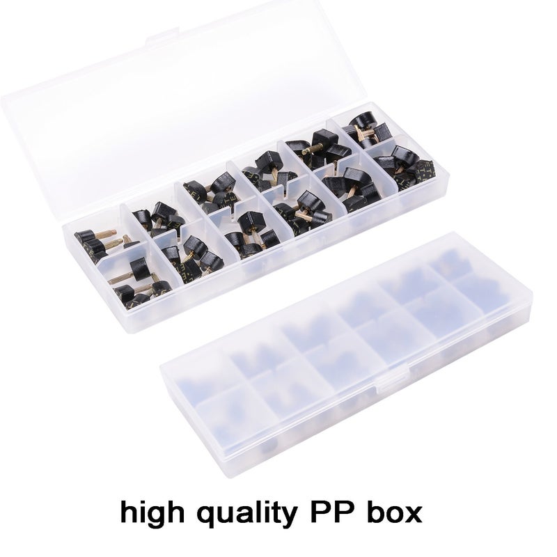 luakesa eMingo 24 Pairs High Heels Tips Replacement Shoes Repair Caps with 6 Inch Stiletto Remove Pliers, 6 Size,8,/9/10/11/12/12.5mm,U-Shape, Black - Image 4